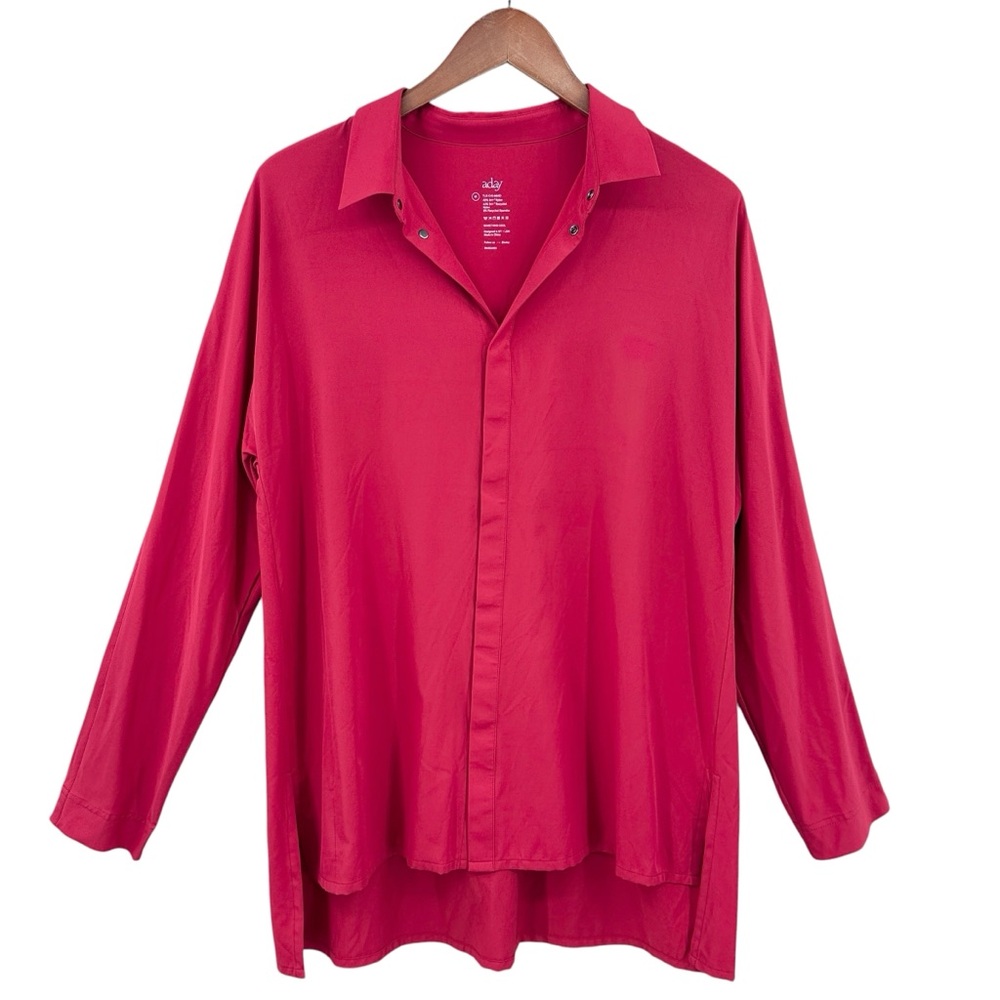 ADAY Something Cool Shirt Lightweight Oversized Red